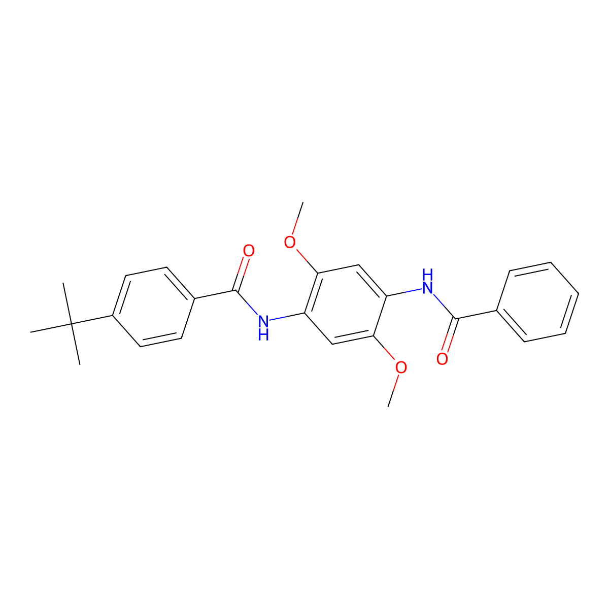 N-(4-benzamido-2,5-dimethoxyphenyl)-4-tert-butylbenzamide molecular structure, CAS 432518-64-4
