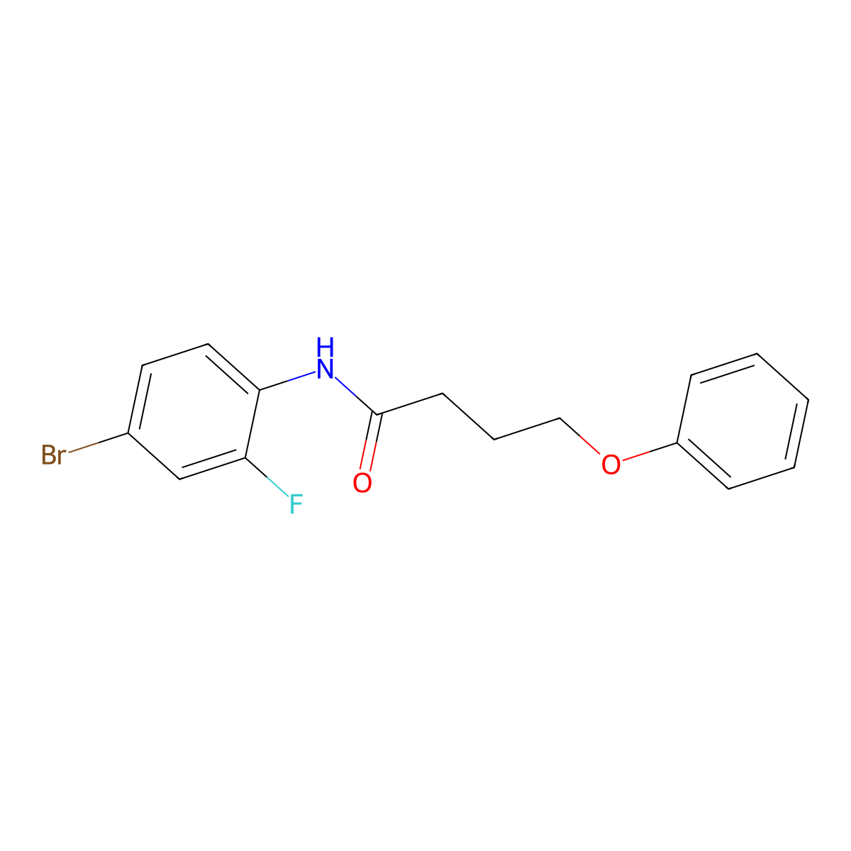 N-(4-bromo-2-fluorophenyl)-4-phenoxybutanamide molecular structure, CAS 432518-80-4