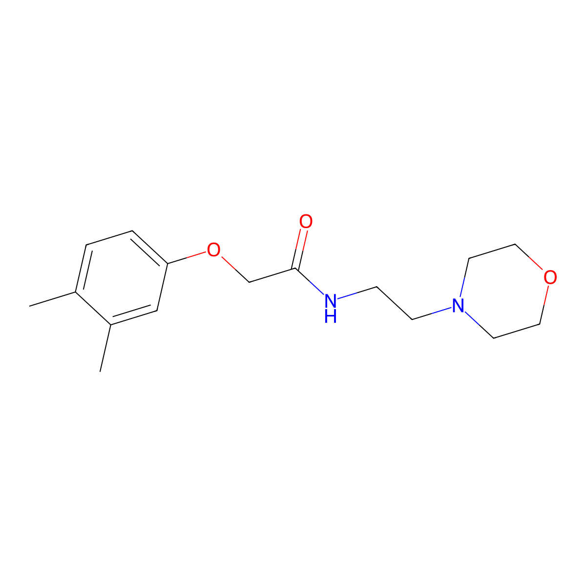 2-(3,4-dimethylphenoxy)-N-(2-morpholin-4-ylethyl)acetamide molecular structure, CAS 432518-96-2