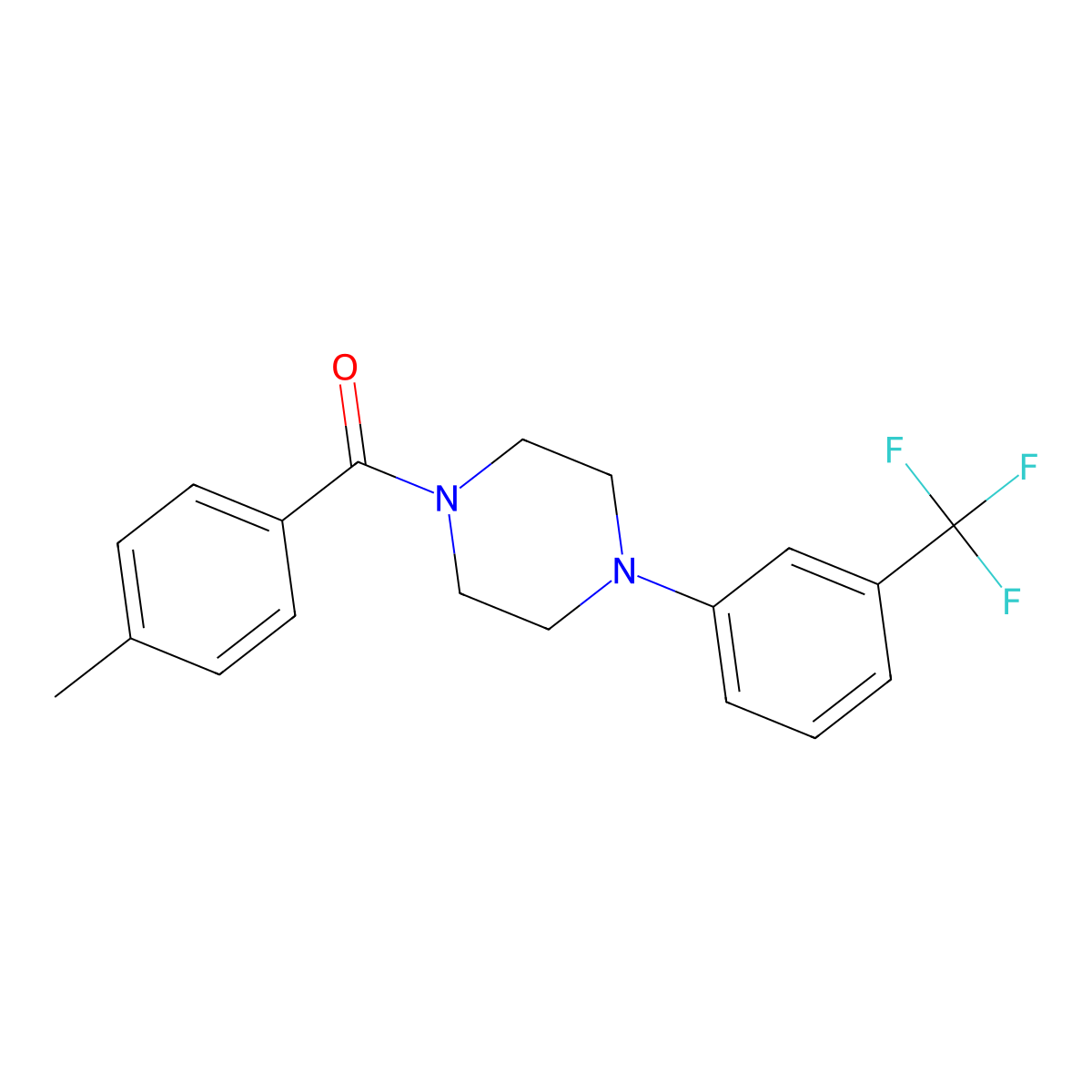 4-Methylphenyl 4-[3-(trifluoromethyl)phenyl]piperazinyl ketone molecular structure, CAS 432518-99-5