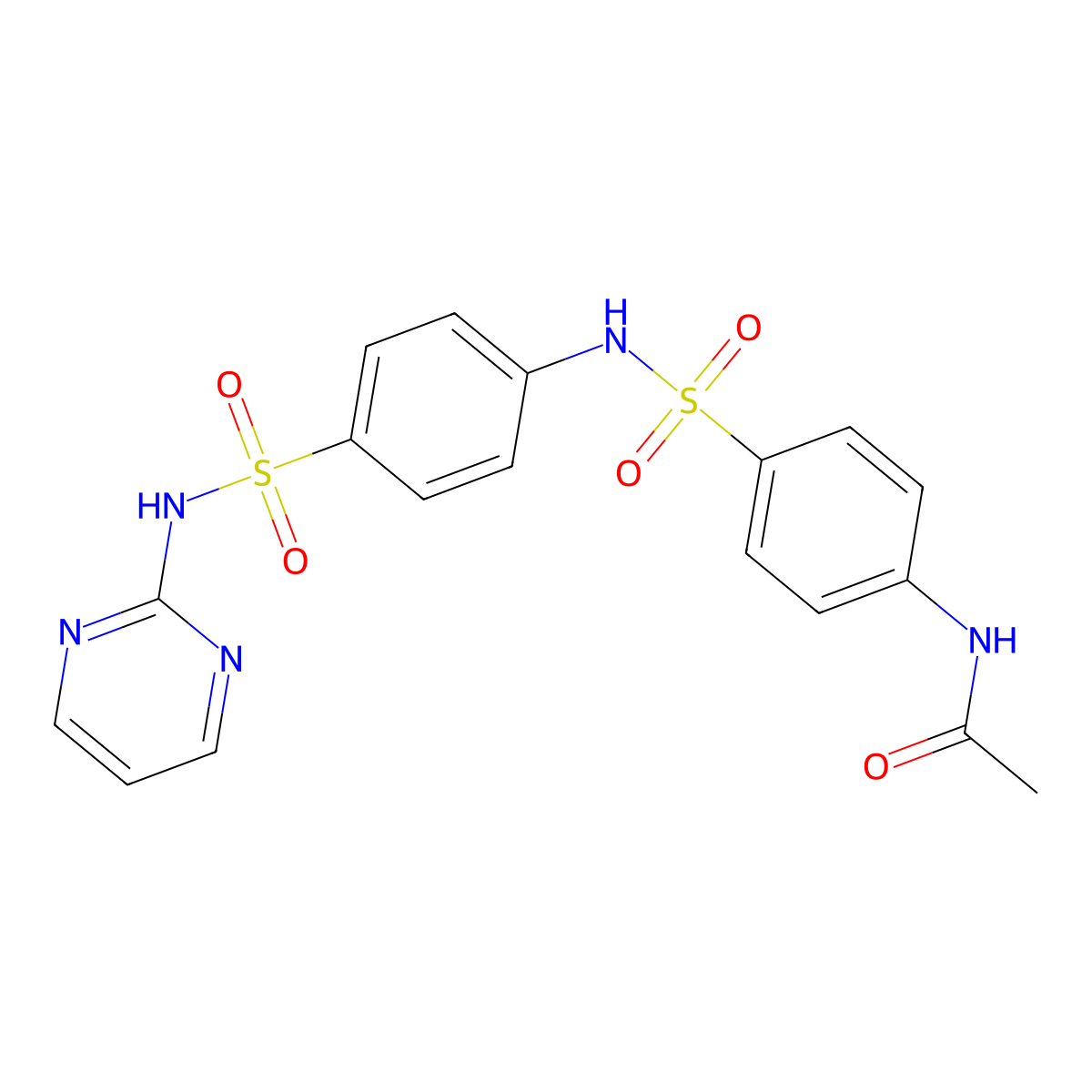 N-[4-[[4-(pyrimidin-2-ylsulfamoyl)phenyl]sulfamoyl]phenyl]acetamide molecular structure, CAS 432519-01-2
