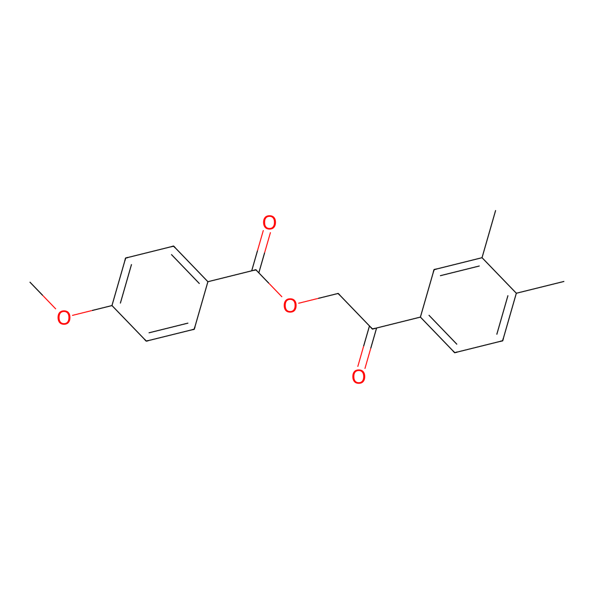 2-(3,4-Dimethylphenyl)-2-oxoethyl 4-methoxybenzoate molecular structure, CAS 432519-20-5