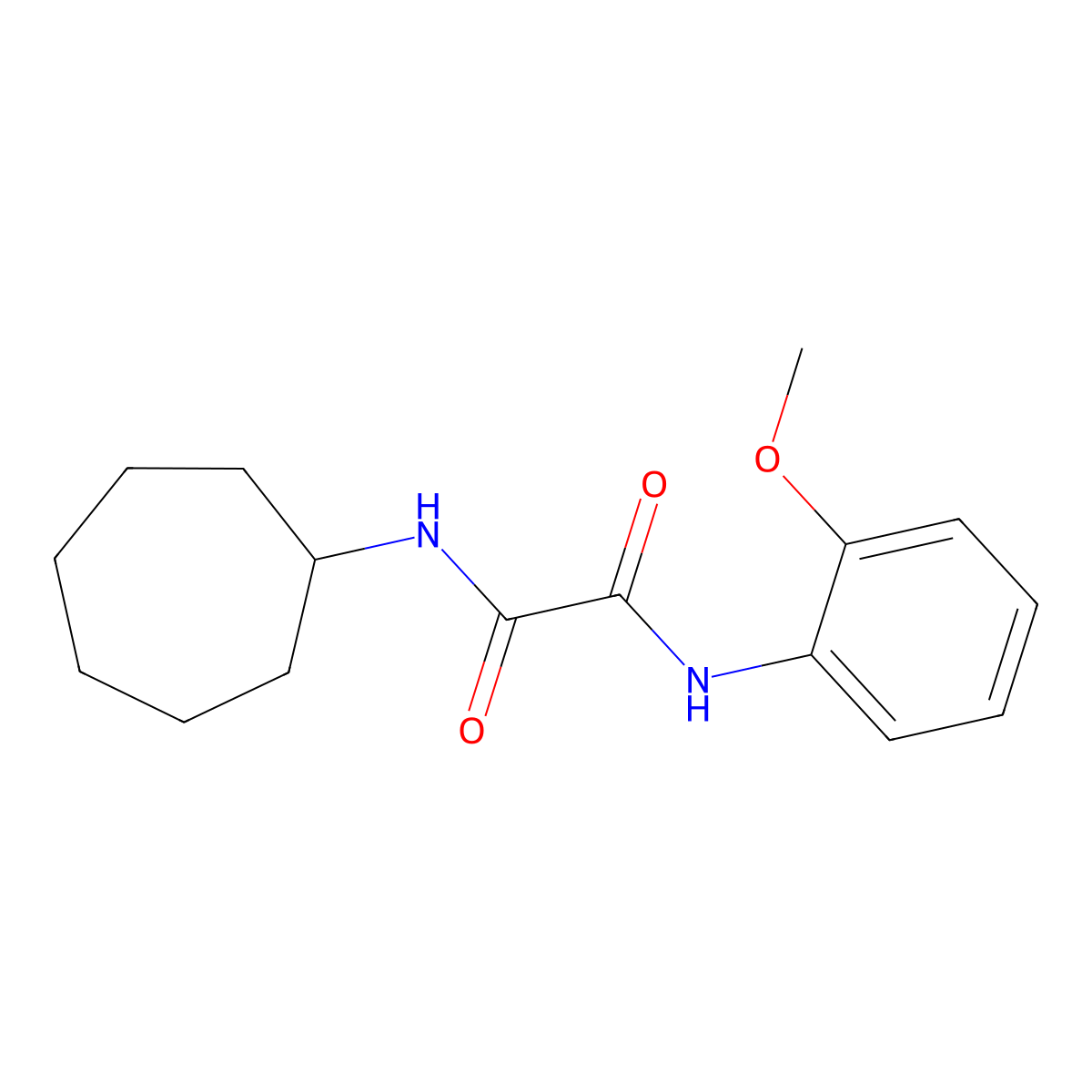 N-cycloheptyl-N'-(2-methoxyphenyl)oxamide molecular structure, CAS 432519-31-8