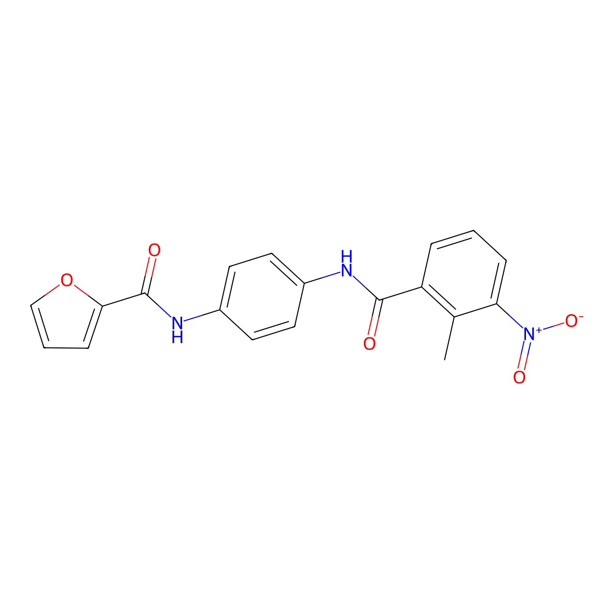 N-[4-[(2-methyl-3-nitrobenzoyl)amino]phenyl]furan-2-carboxamide molecular structure, CAS 432519-59-0