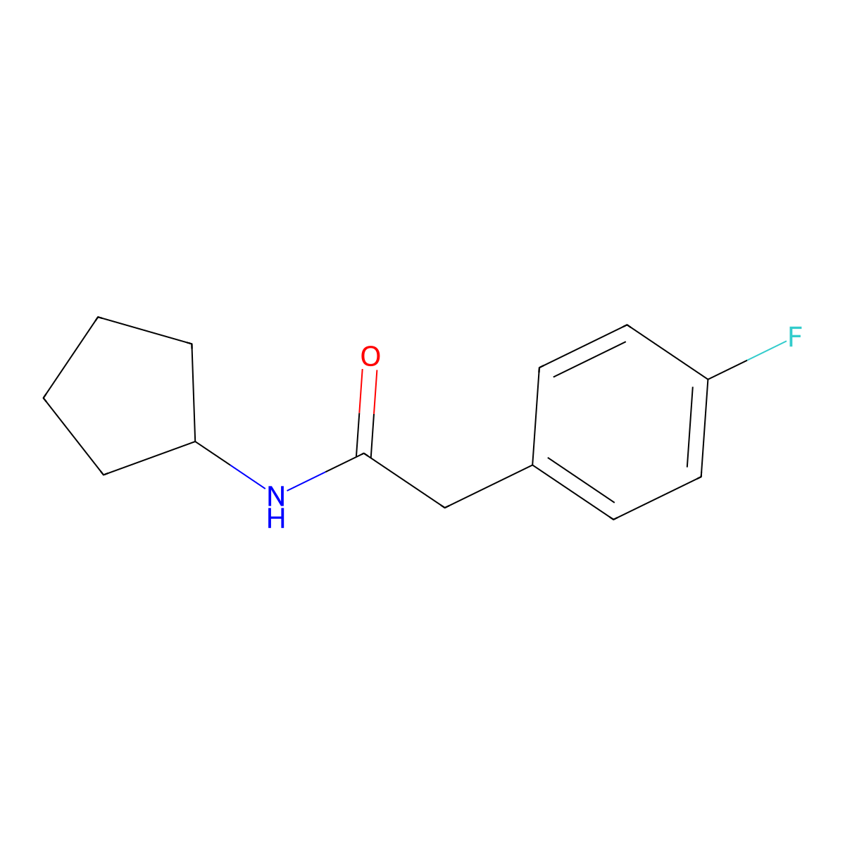 N-cyclopentyl-2-(4-fluorophenyl)acetamide molecular structure, CAS 432519-69-2