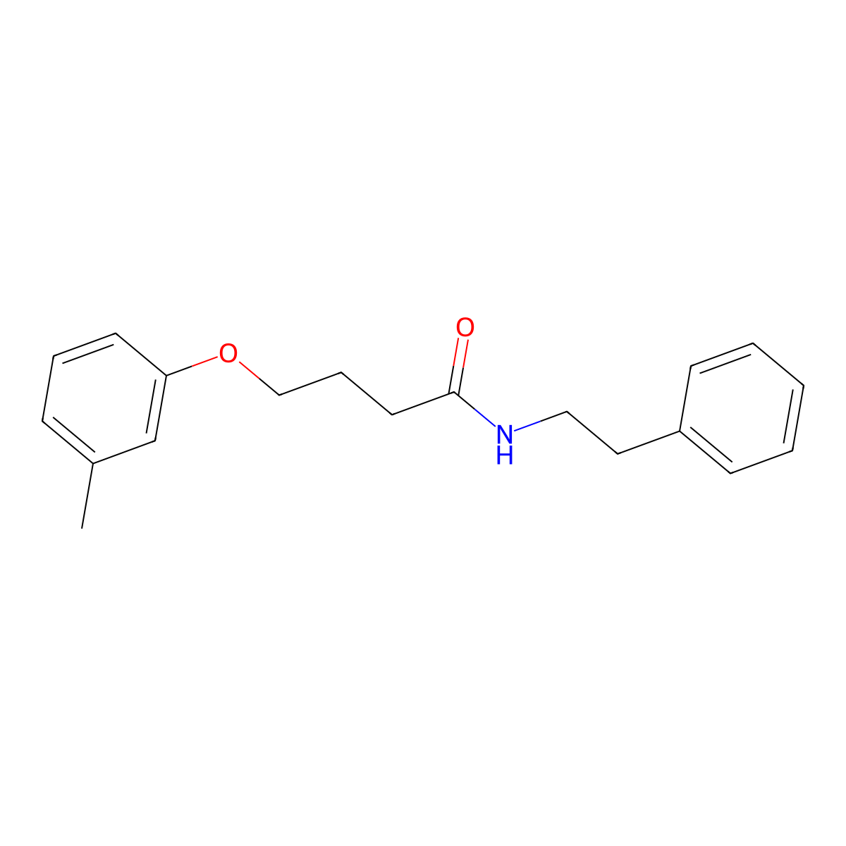 4-(3-methylphenoxy)-N-(2-phenylethyl)butanamide molecular structure, CAS 432519-88-5