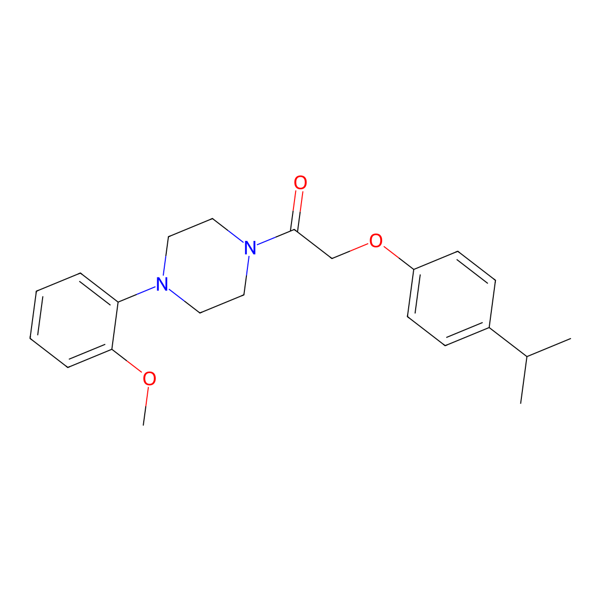 1-[4-(2-Methoxyphenyl)piperazin-1-yl]-2-(4-propan-2-ylphenoxy)ethanone molecular structure, CAS 432519-97-6