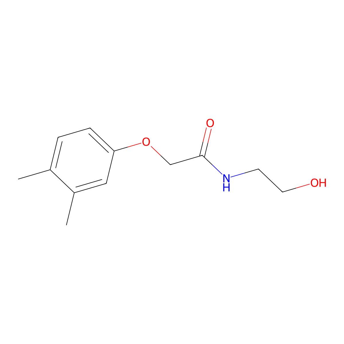 2-(3,4-dimethylphenoxy)-N-(2-hydroxyethyl)acetamide molecular structure, CAS 432520-12-2