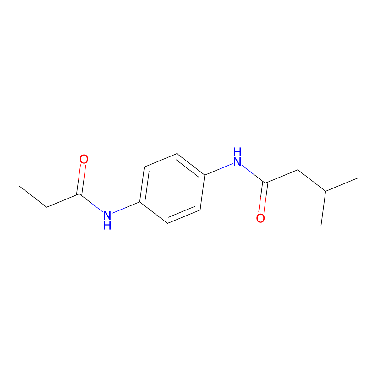 3-methyl-N-[4-(propanoylamino)phenyl]butanamide molecular structure, CAS 432520-14-4