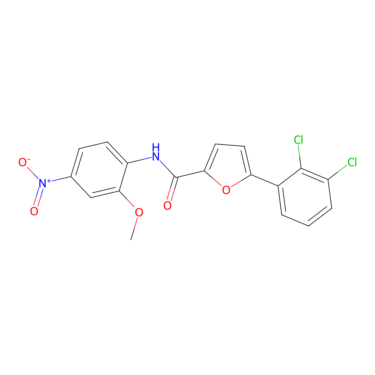 5-(2,3-dichlorophenyl)-N-(2-methoxy-4-nitrophenyl)furan-2-carboxamide molecular structure, CAS 432520-17-7