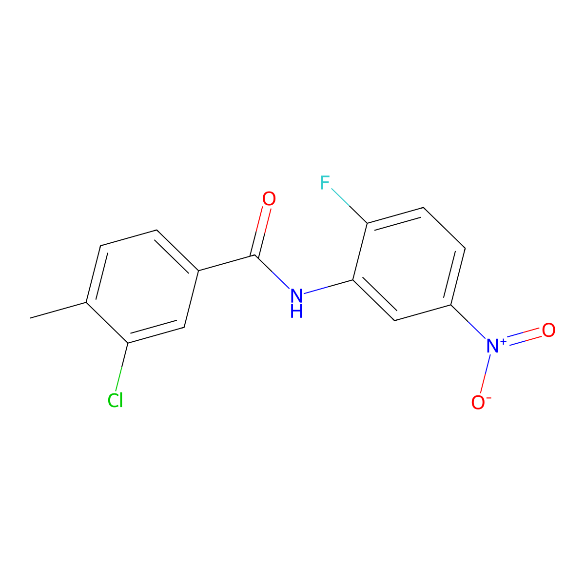 3-chloro-N-(2-fluoro-5-nitrophenyl)-4-methylbenzamide molecular structure, CAS 432520-30-4
