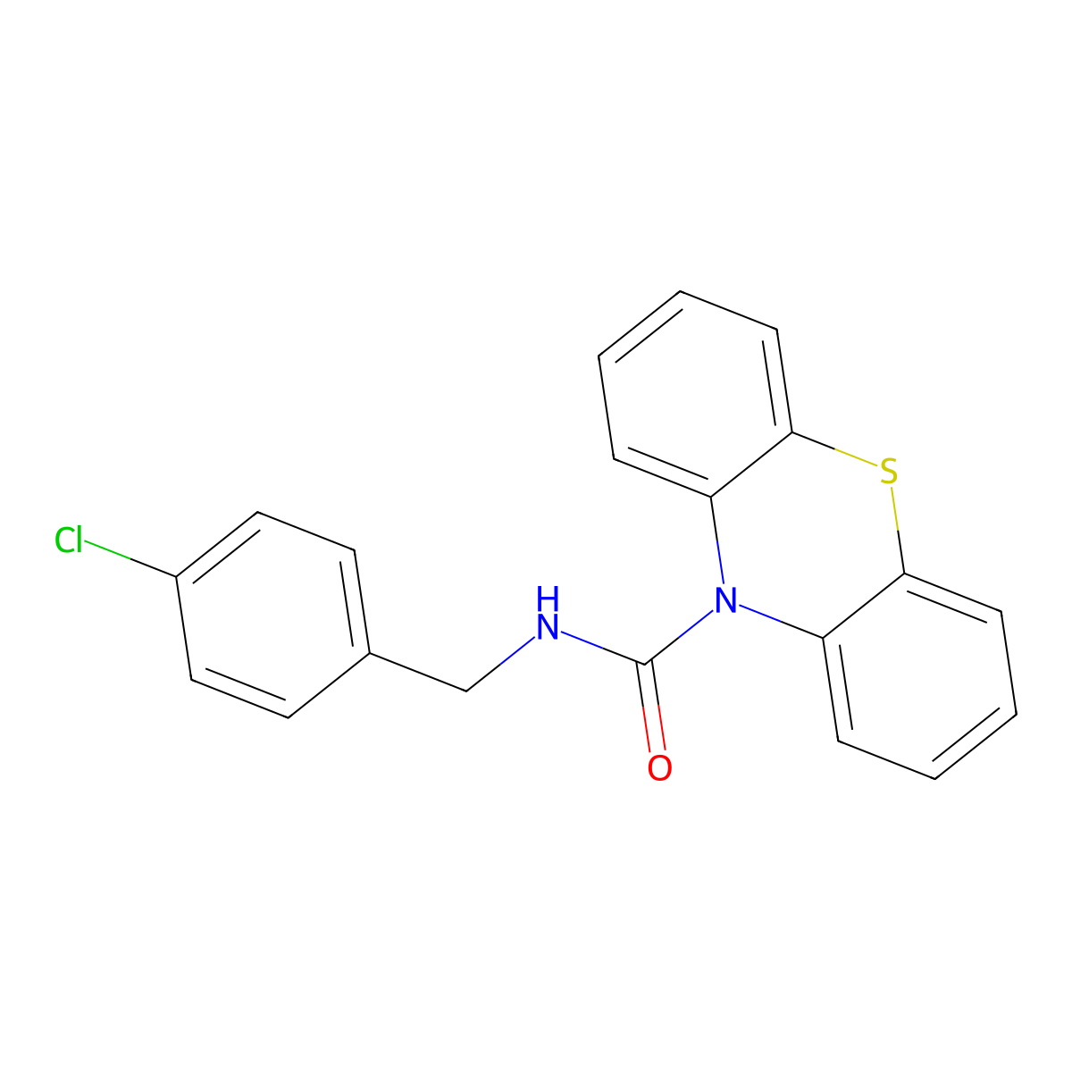 N-[(4-chlorophenyl)methyl]phenothiazine-10-carboxamide molecular structure, CAS 432520-32-6