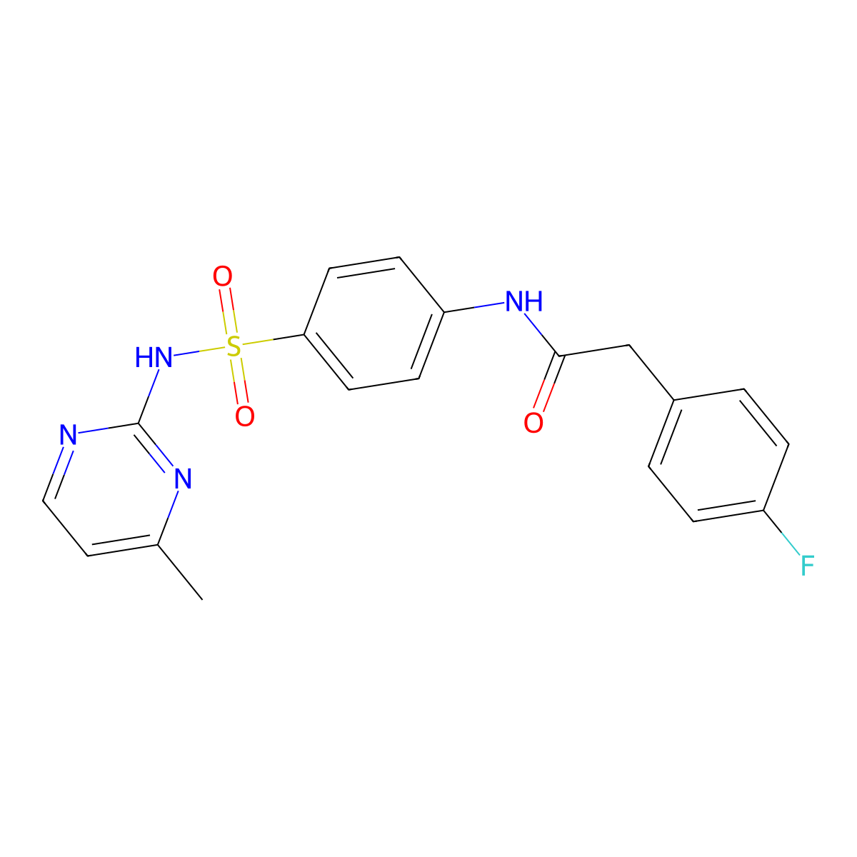 2-(4-fluorophenyl)-N-{4-[(4-methylpyrimidin-2-yl)sulfamoyl]phenyl}acetamide molecular structure, CAS 432520-62-2