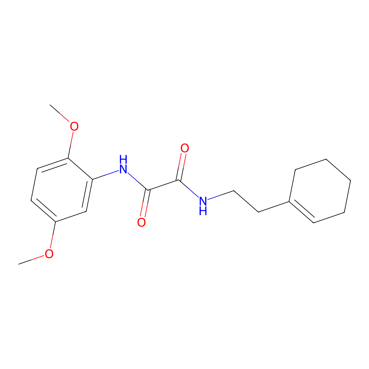 N-[2-(cyclohexen-1-yl)ethyl]-N'-(2,5-dimethoxyphenyl)oxamide molecular structure, CAS 432520-77-9