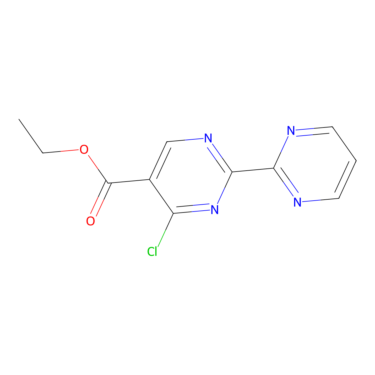 Ethyl 4-chloro-2-(pyrimidin-2-yl)pyrimidine-5-carboxylate molecular structure, CAS 432521-55-6