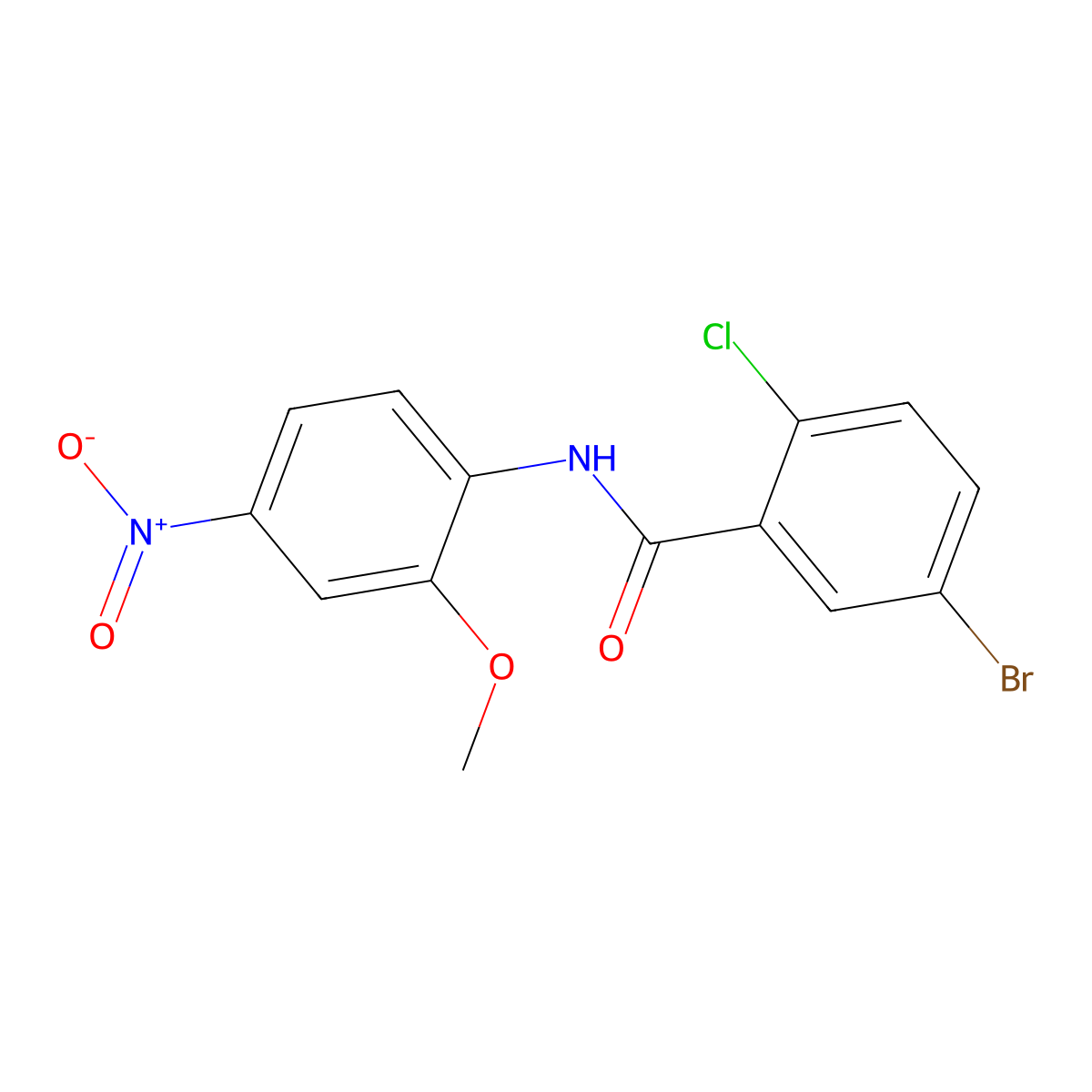5-bromo-2-chloro-N-(2-methoxy-4-nitrophenyl)benzamide molecular structure, CAS 432522-43-5