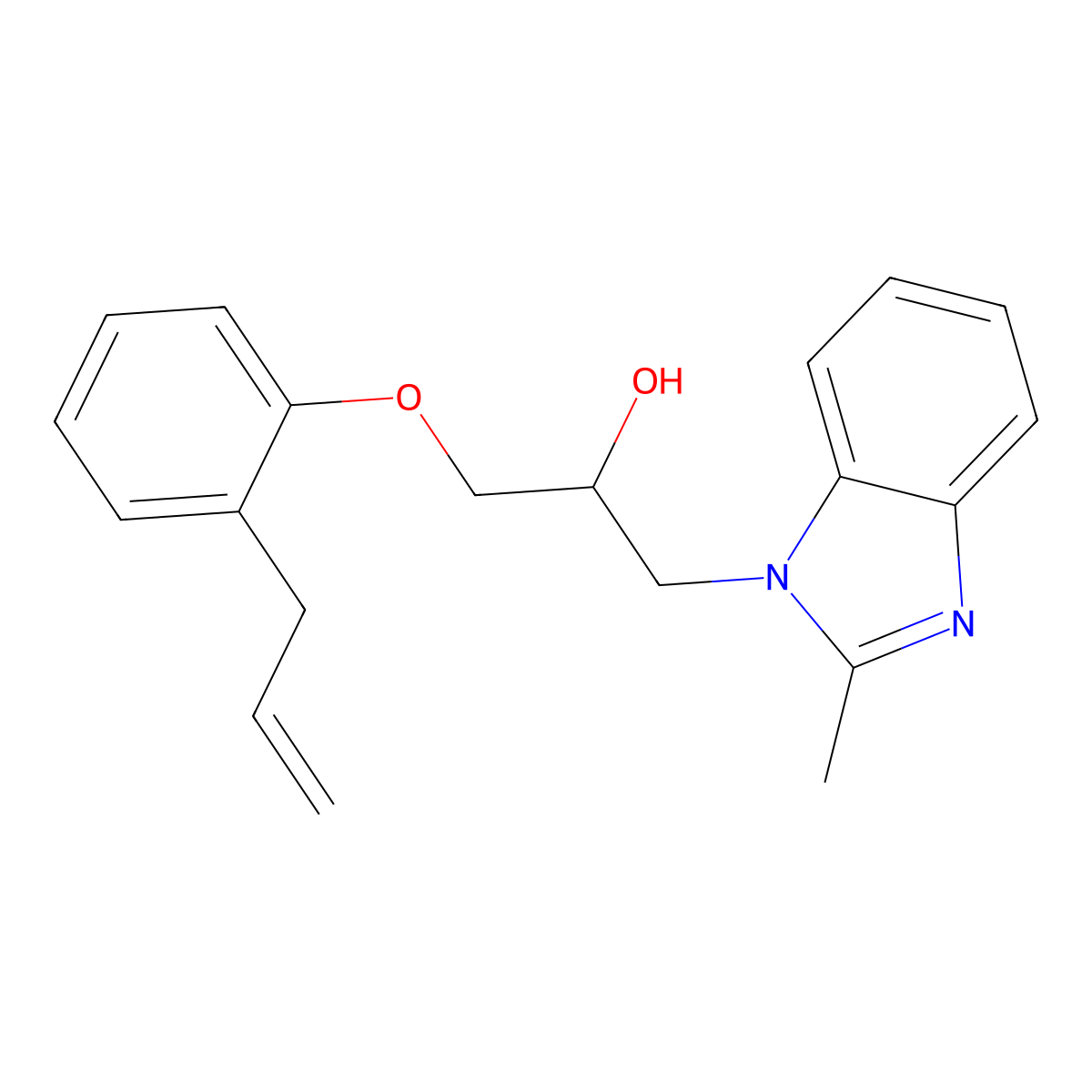 1-(2-Methylbenzimidazol-1-yl)-3-(2-prop-2-enylphenoxy)propan-2-ol molecular structure, CAS 432522-50-4