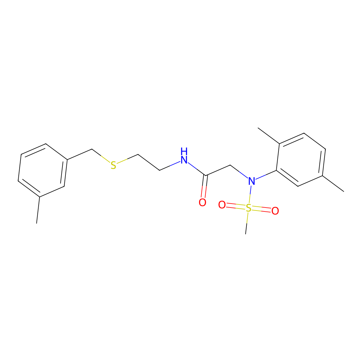 2-(2,5-dimethyl-N-methylsulfonylanilino)-N-[2-[(3-methylphenyl)methylsulfanyl]ethyl]acetamide molecular structure, CAS 432522-56-0