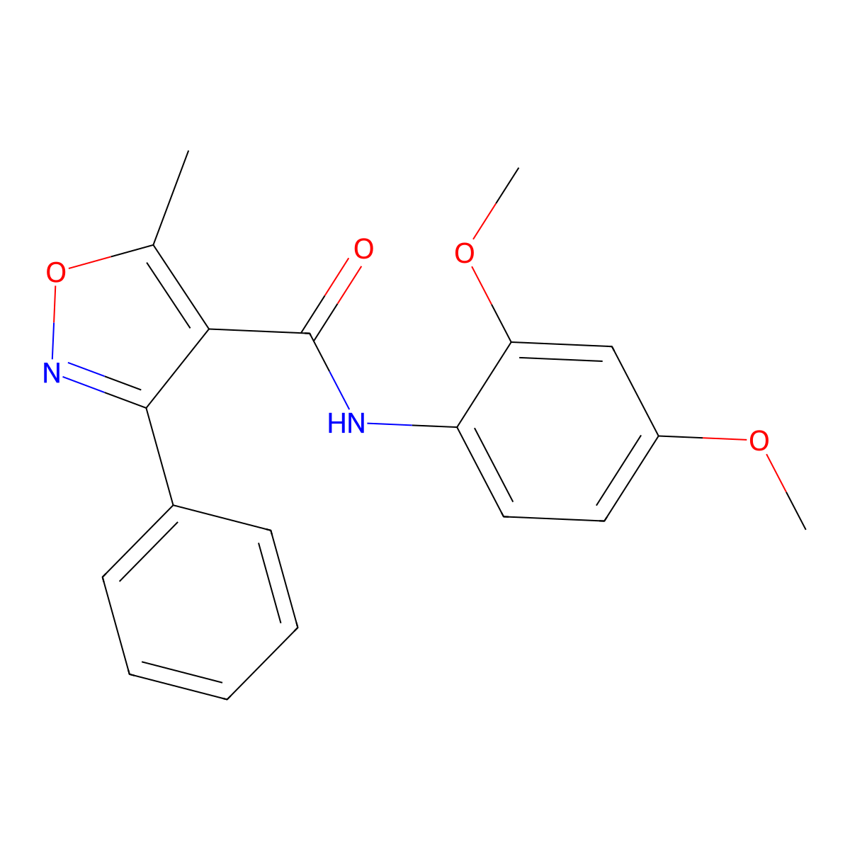 N-(2,4-dimethoxyphenyl)-5-methyl-3-phenyl-1,2-oxazole-4-carboxamide molecular structure, CAS 432522-97-9