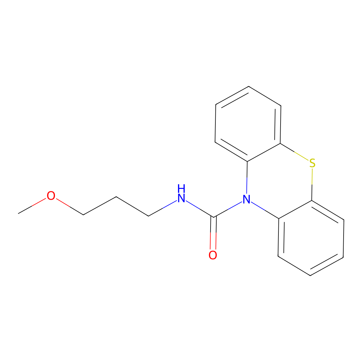N-(3-methoxypropyl)phenothiazine-10-carboxamide molecular structure, CAS 432523-03-0