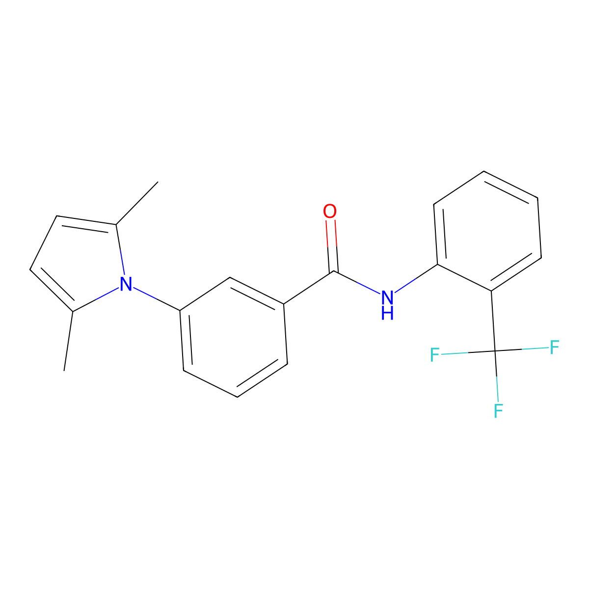 3-(2,5-dimethyl-1H-pyrrol-1-yl)-N-[2-(trifluoromethyl)phenyl]benzamide molecular structure, CAS 432523-25-6