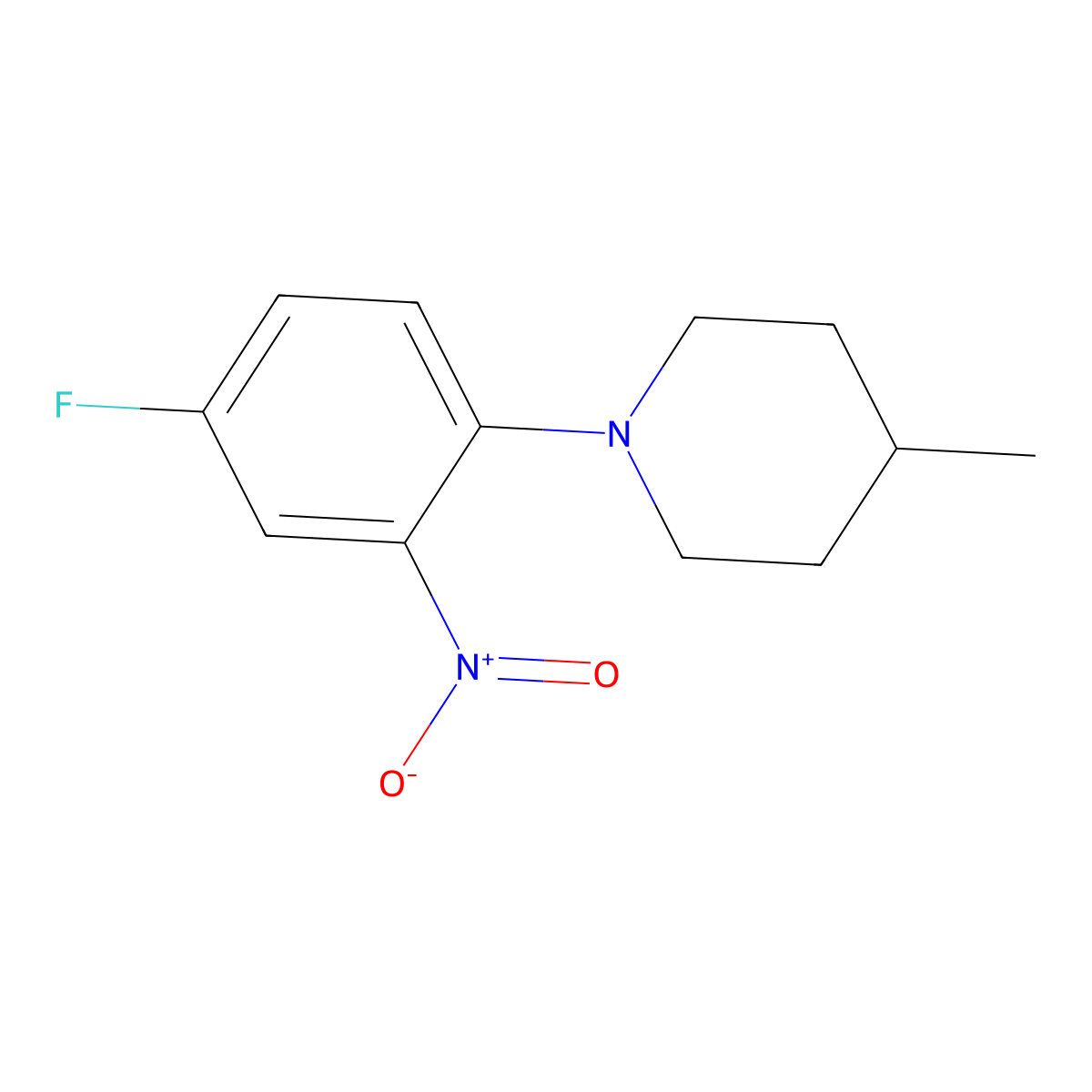 1-(4-Fluoro-2-nitrophenyl)-4-methylpiperidine molecular structure, CAS 432523-27-8