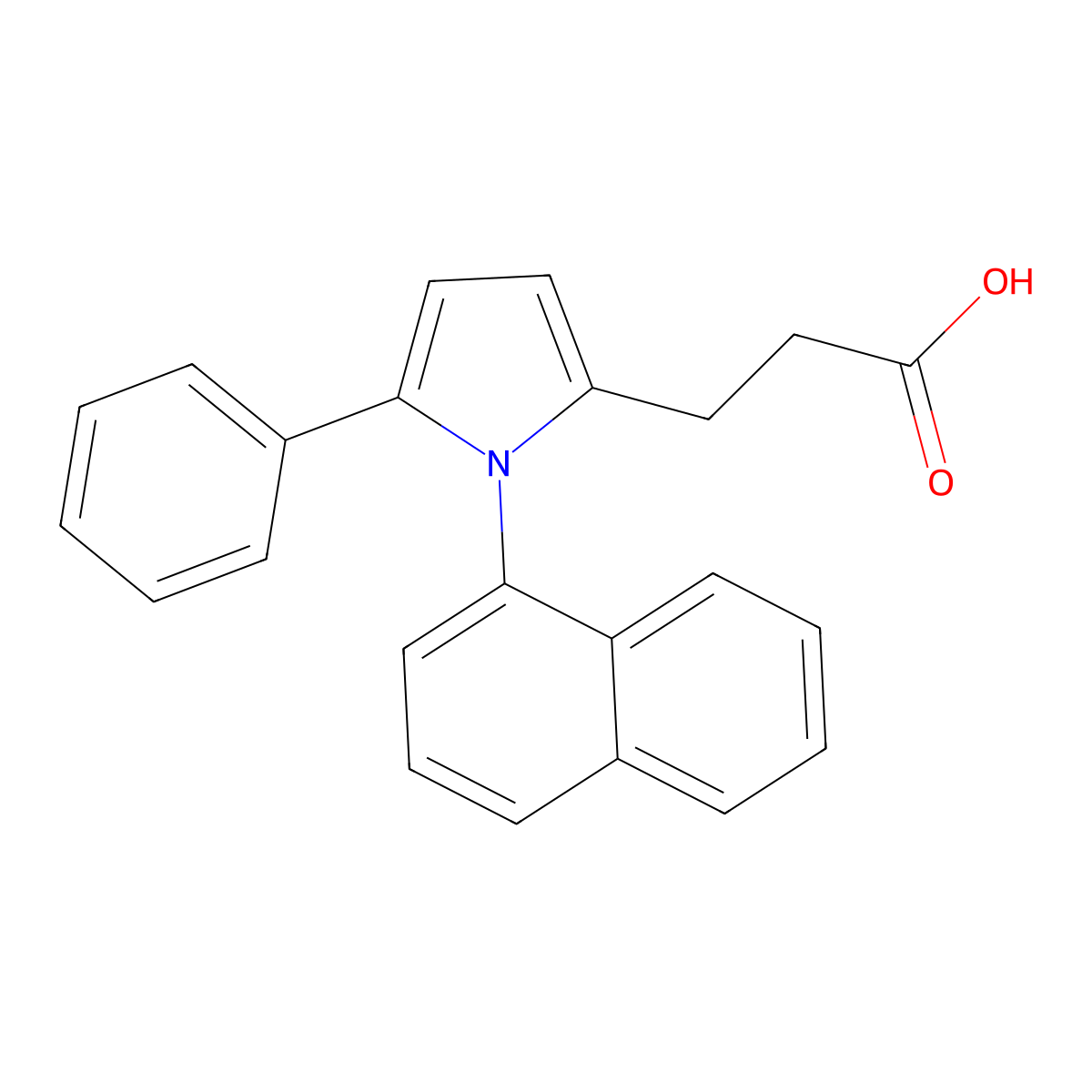 3-[1-(1-naphthyl)-5-phenyl-1H-pyrrol-2-yl]propanoic acid molecular structure, CAS 432523-30-3