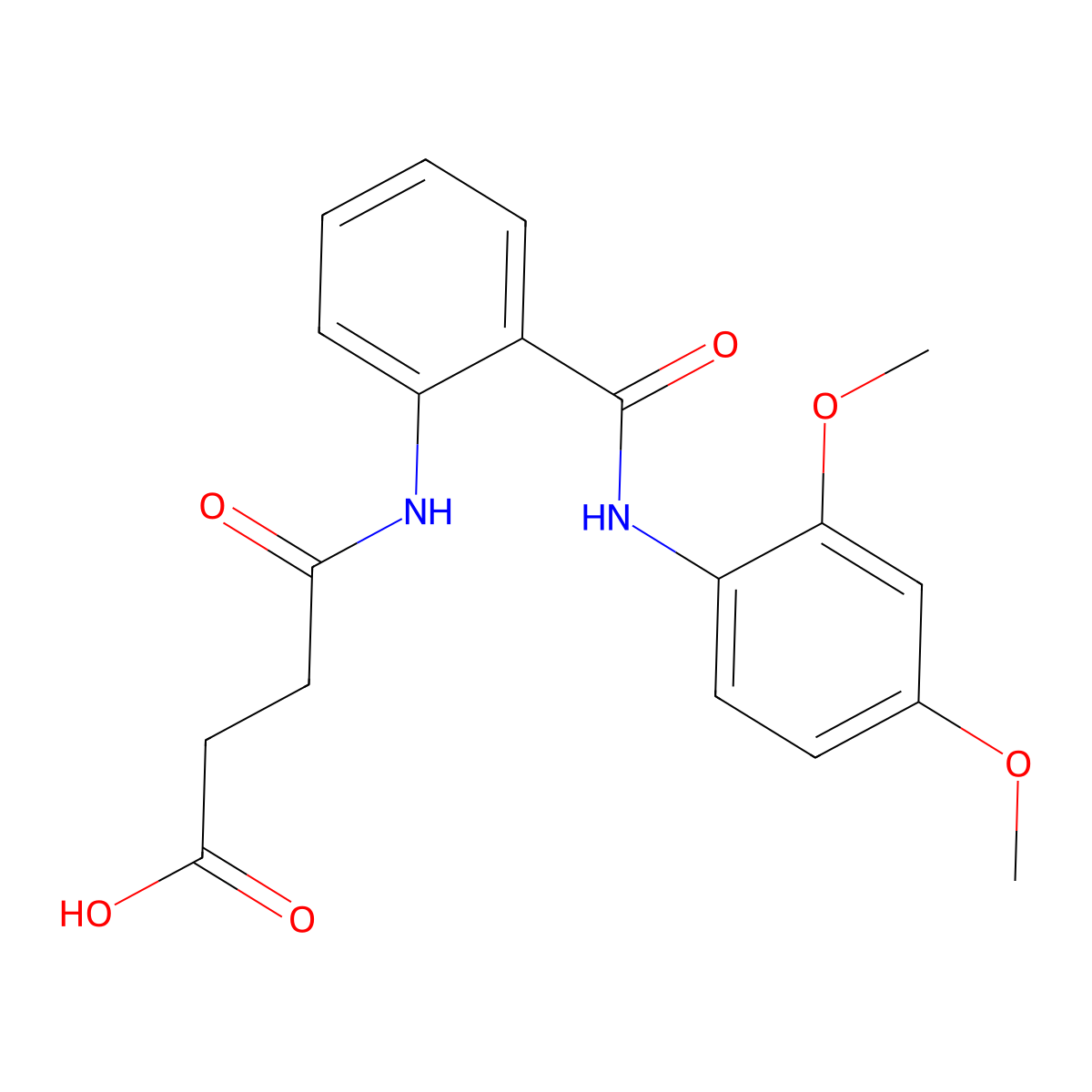 4-({2-[(2,4-Dimethoxyphenyl)carbamoyl]phenyl}amino)-4-oxobutanoic acid molecular structure, CAS 432523-38-1