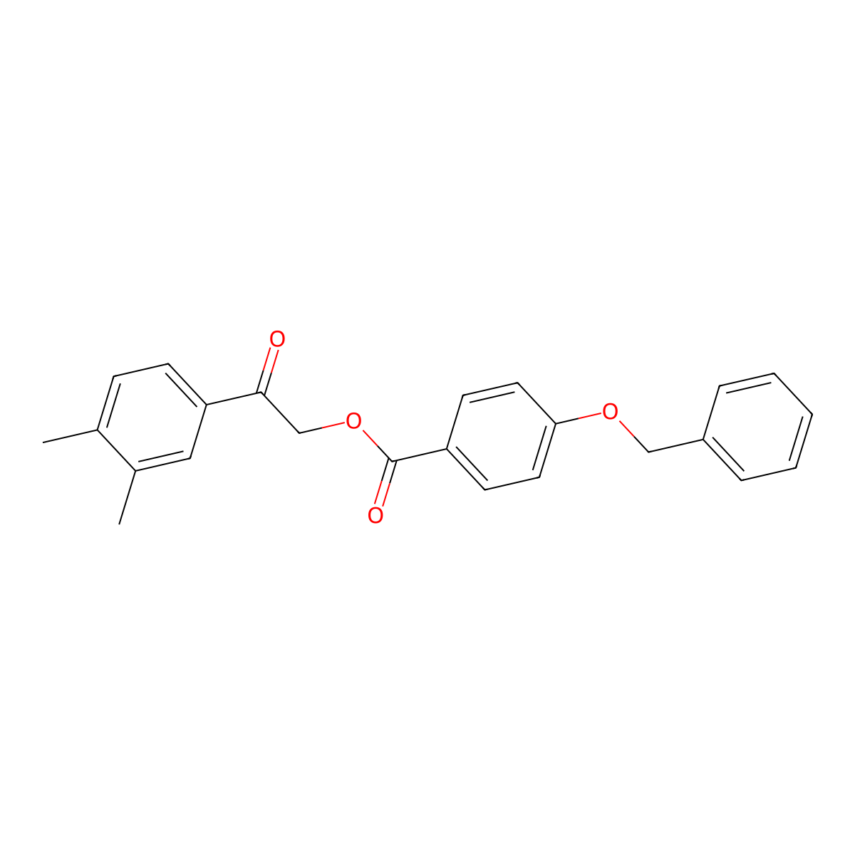 2-(3,4-Dimethylphenyl)-2-oxoethyl 4-(benzyloxy)benzoate molecular structure, CAS 432523-69-8