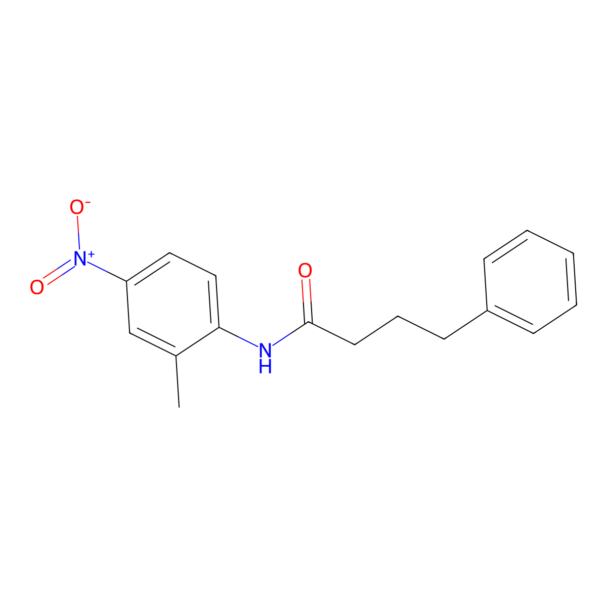 N-(2-methyl-4-nitrophenyl)-4-phenylbutanamide molecular structure, CAS 432523-70-1