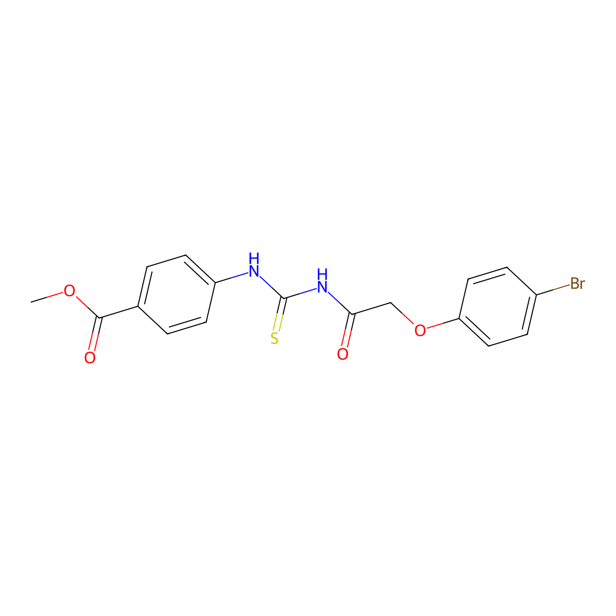 Methyl 4-[[2-(4-bromophenoxy)acetyl]carbamothioylamino]benzoate molecular structure, CAS 432523-82-5