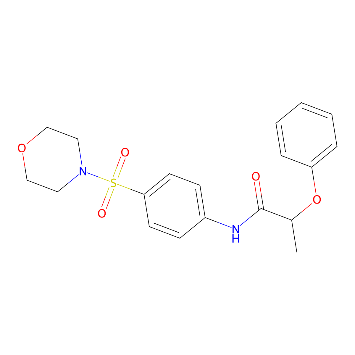 N-(4-morpholin-4-ylsulfonylphenyl)-2-phenoxypropanamide molecular structure, CAS 432523-87-0