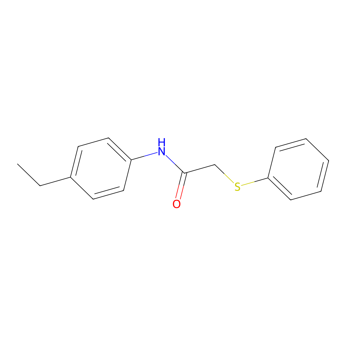 N-(4-ethylphenyl)-2-(phenylsulfanyl)acetamide molecular structure, CAS 432523-91-6
