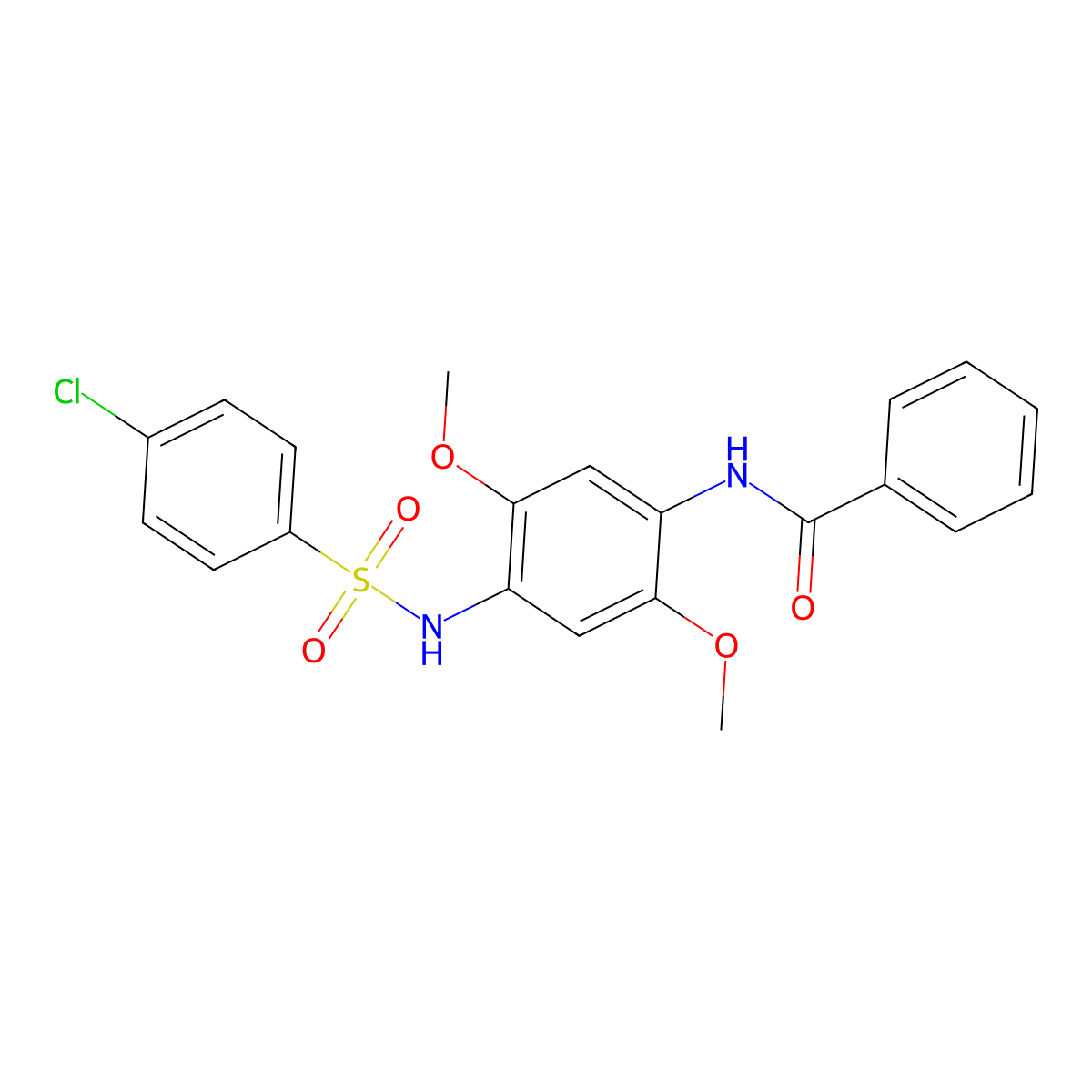 N-(4-{[(4-chlorophenyl)sulfonyl]amino}-2,5-dimethoxyphenyl)benzamide molecular structure, CAS 432524-16-8