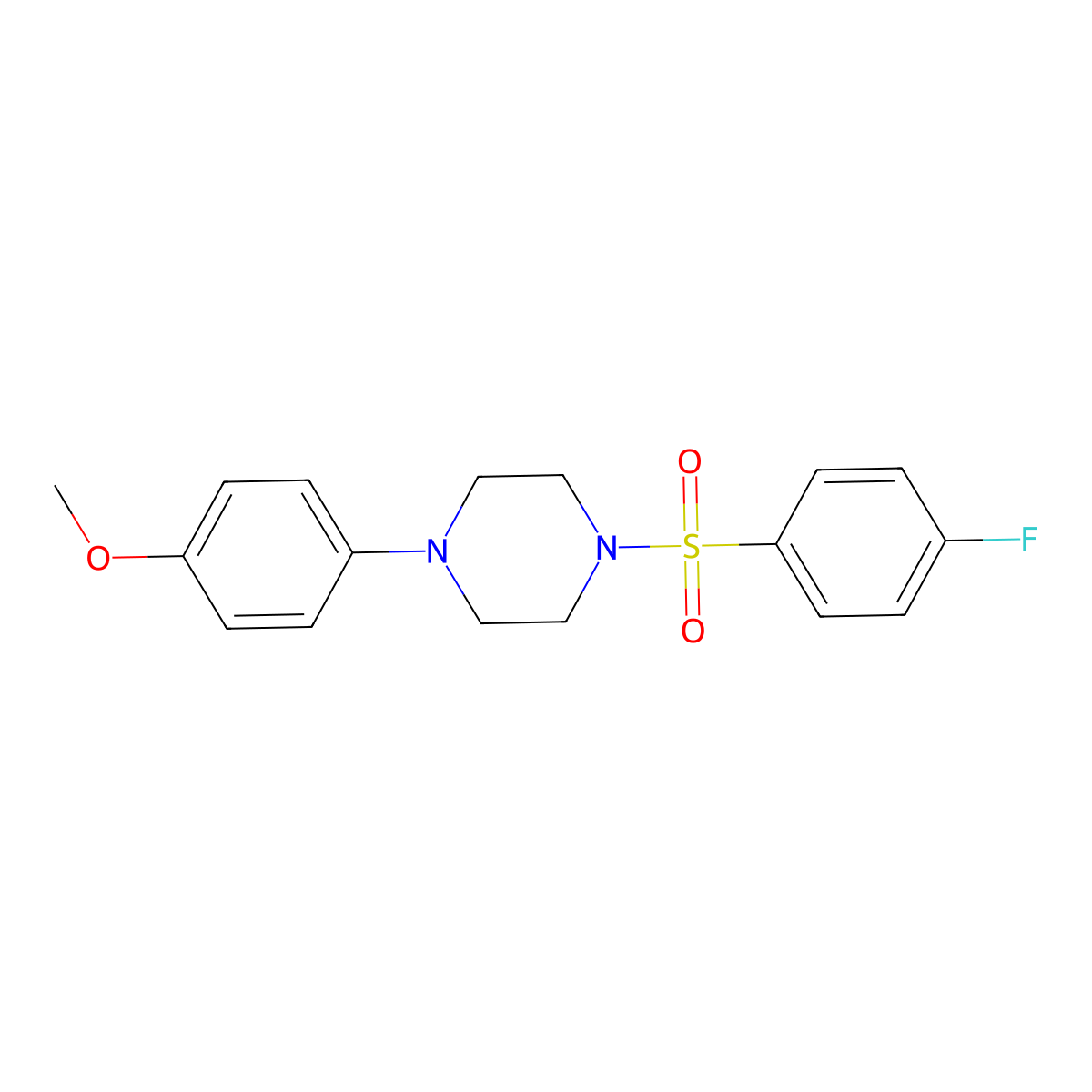 1-((4-Fluorophenyl)sulfonyl)-4-(4-methoxyphenyl)piperazine molecular structure, CAS 432524-29-3