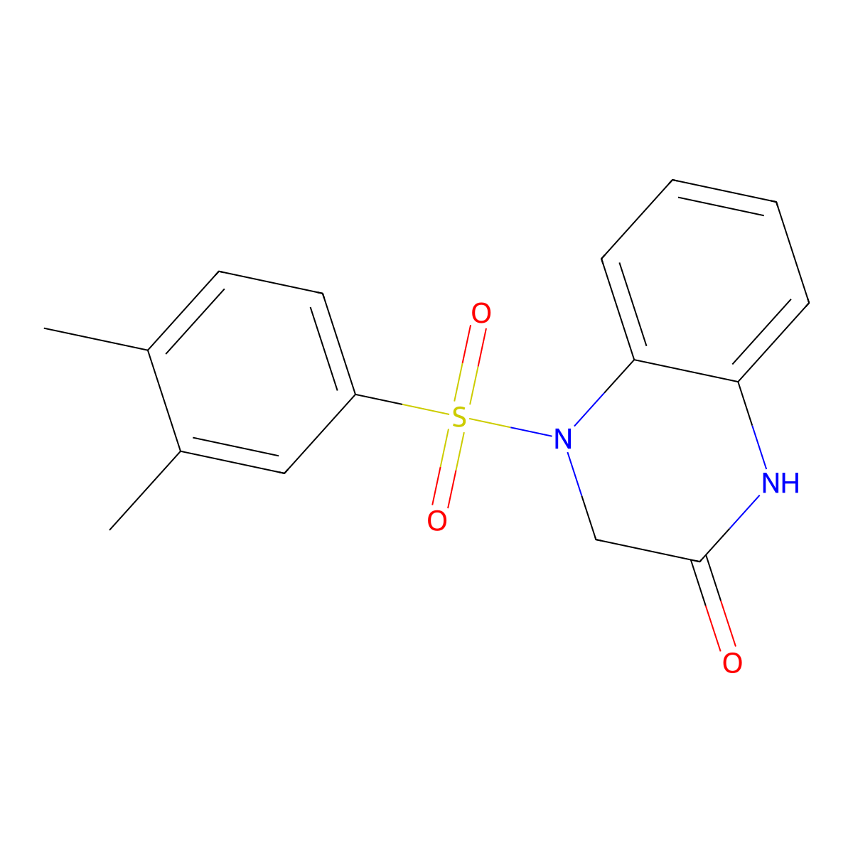 4-(3,4-Dimethylphenyl)sulfonyl-1,3-dihydroquinoxalin-2-one molecular structure, CAS 432524-47-5