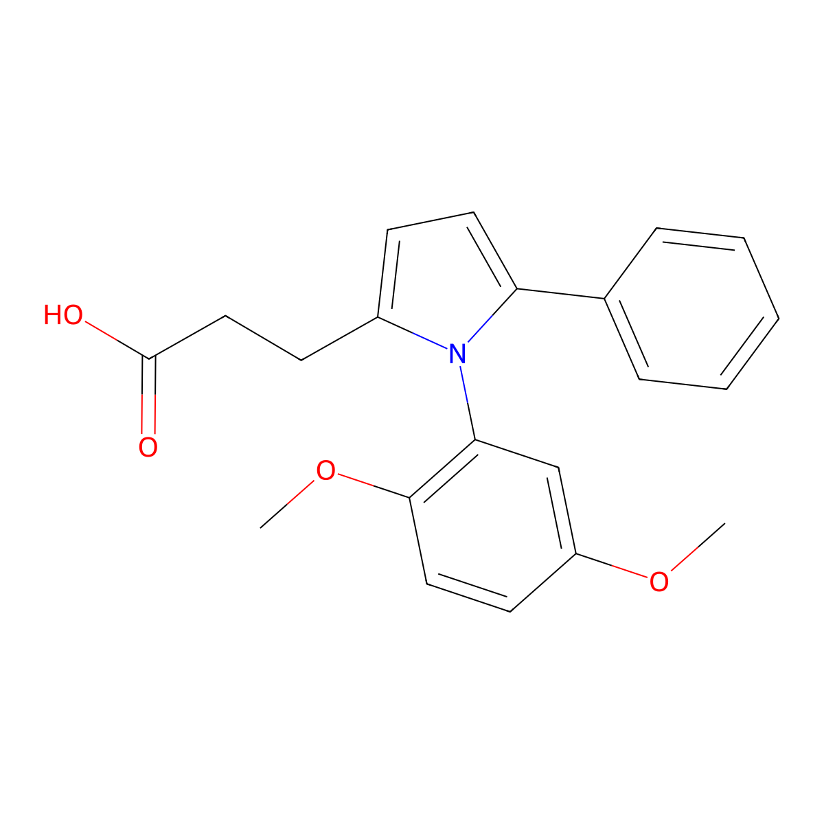 3-[1-(2,5-dimethoxyphenyl)-5-phenyl-1H-pyrrol-2-yl]propanoic acid molecular structure, CAS 432524-52-2