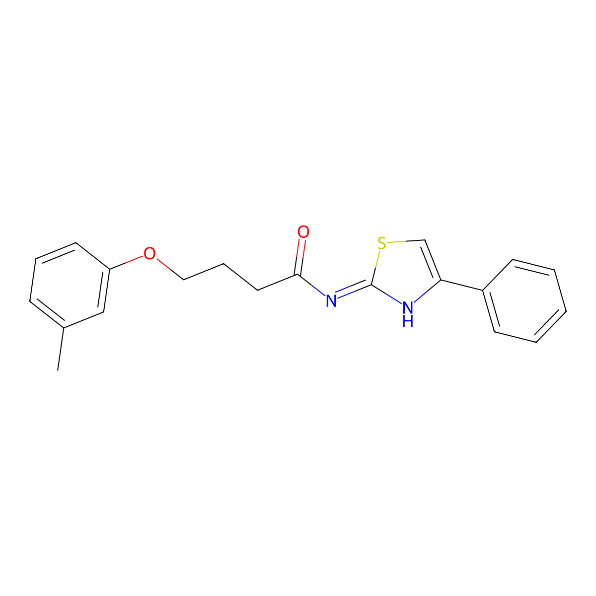 4-(3-methylphenoxy)-N-(4-phenyl-1,3-thiazol-2-yl)butanamide molecular structure, CAS 432524-69-1