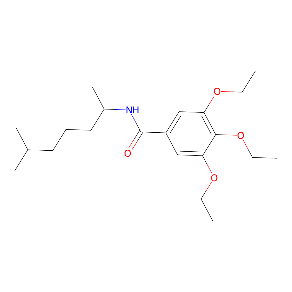 3,4,5-triethoxy-N-(6-methylheptan-2-yl)benzamide molecular structure, CAS 432524-80-6