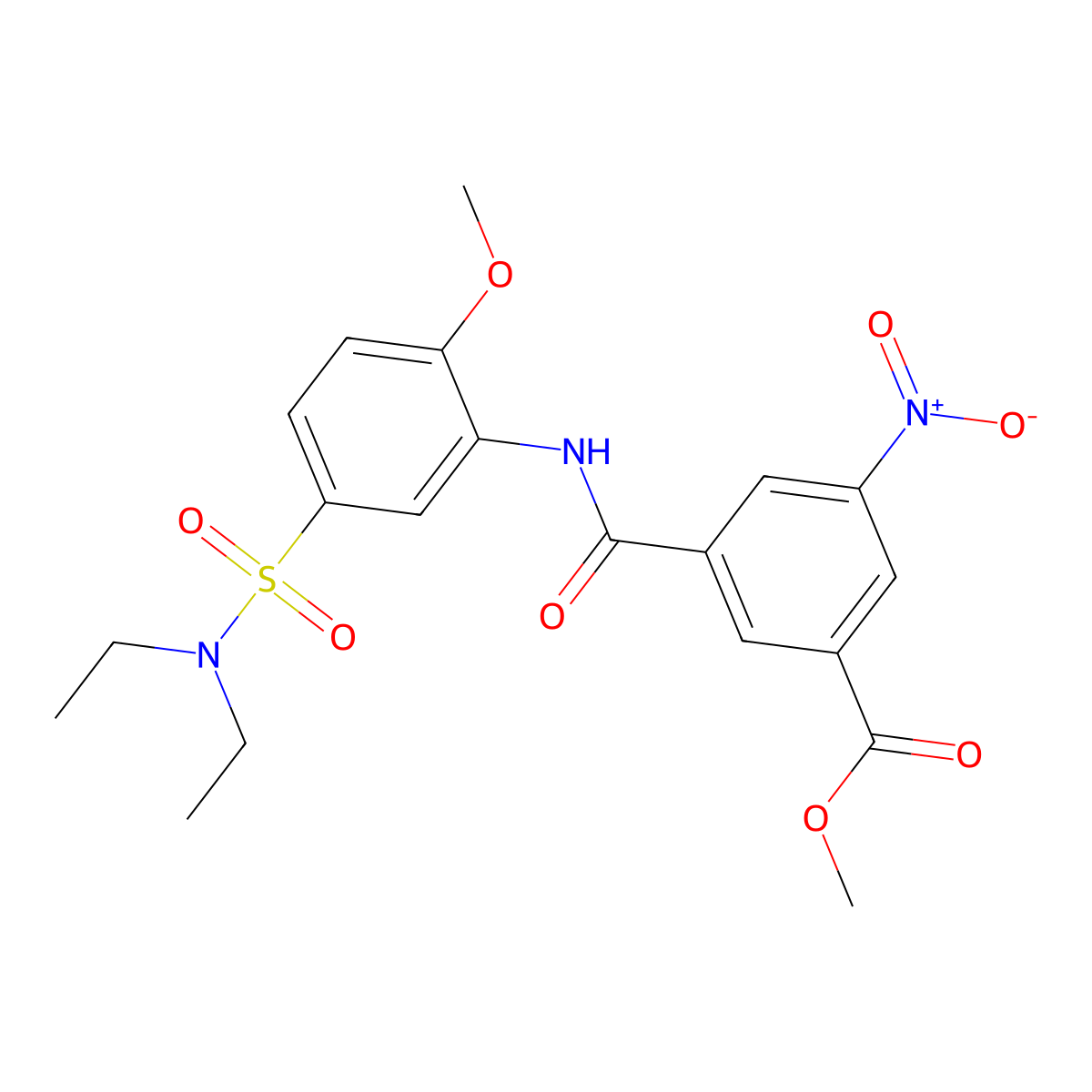 Methyl 3-{[5-(diethylsulfamoyl)-2-methoxyphenyl]carbamoyl}-5-nitrobenzoate molecular structure, CAS 432524-83-9