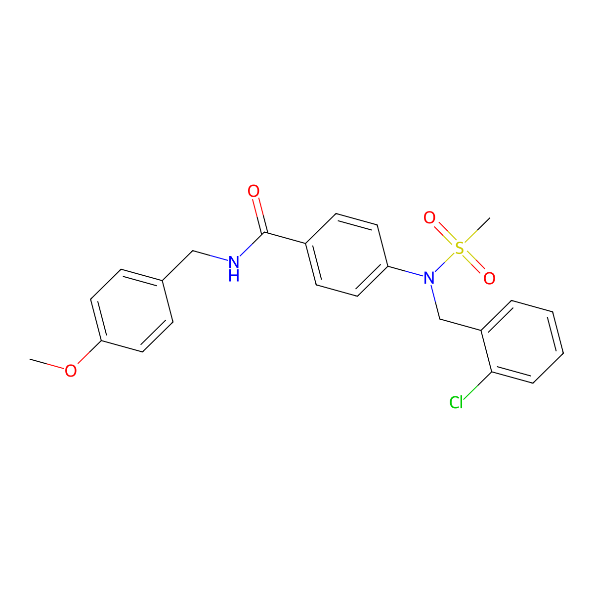 4-[(2-chlorophenyl)methyl-methylsulfonylamino]-N-[(4-methoxyphenyl)methyl]benzamide molecular structure, CAS 432524-88-4