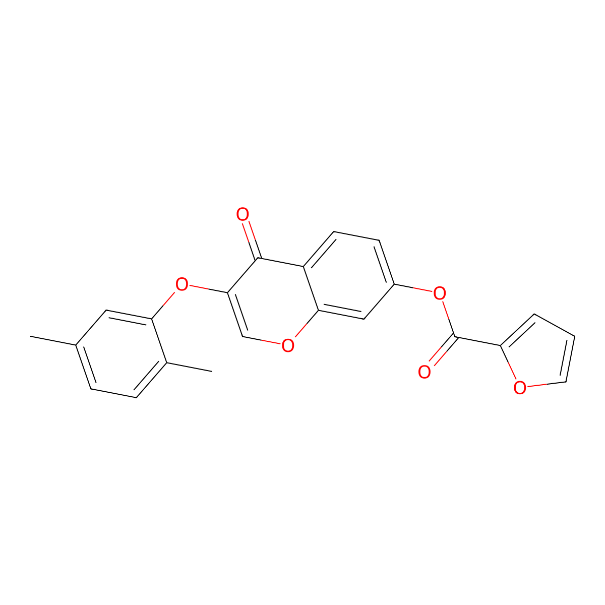 3-(2,5-dimethylphenoxy)-4-oxo-4H-chromen-7-yl 2-furoate molecular structure, CAS 432524-90-8