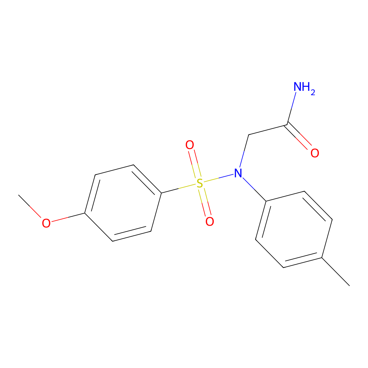2-(N-(4-methoxyphenyl)sulfonyl-4-methylanilino)acetamide molecular structure, CAS 432524-96-4