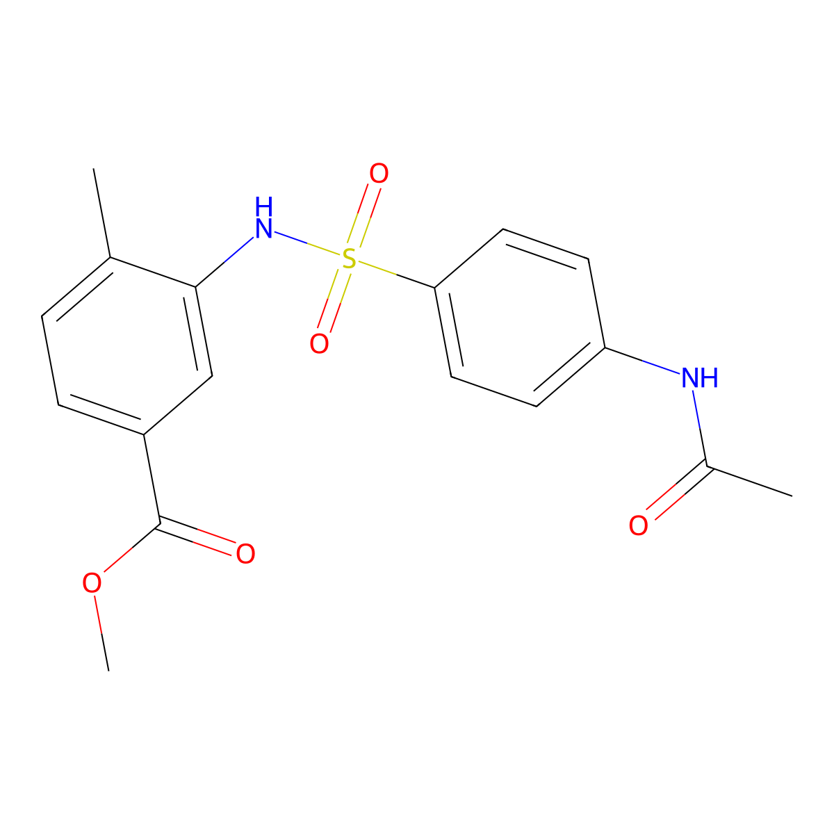 Methyl 3-(4-acetamidobenzenesulfonamido)-4-methylbenzoate molecular structure, CAS 432525-04-7