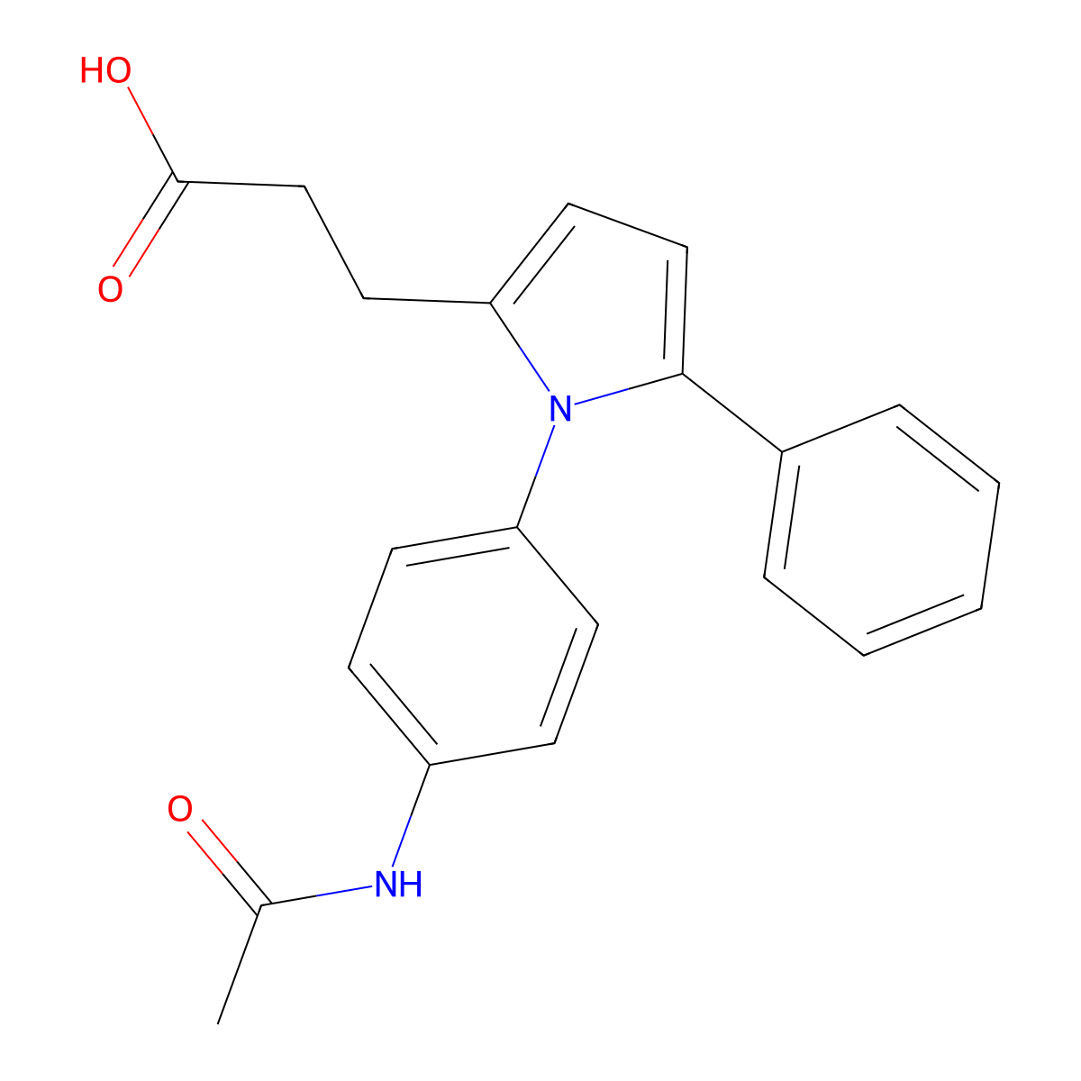 3-{1-[4-(acetylamino)phenyl]-5-phenyl-1H-pyrrol-2-yl}propanoic acid molecular structure, CAS 432525-11-6