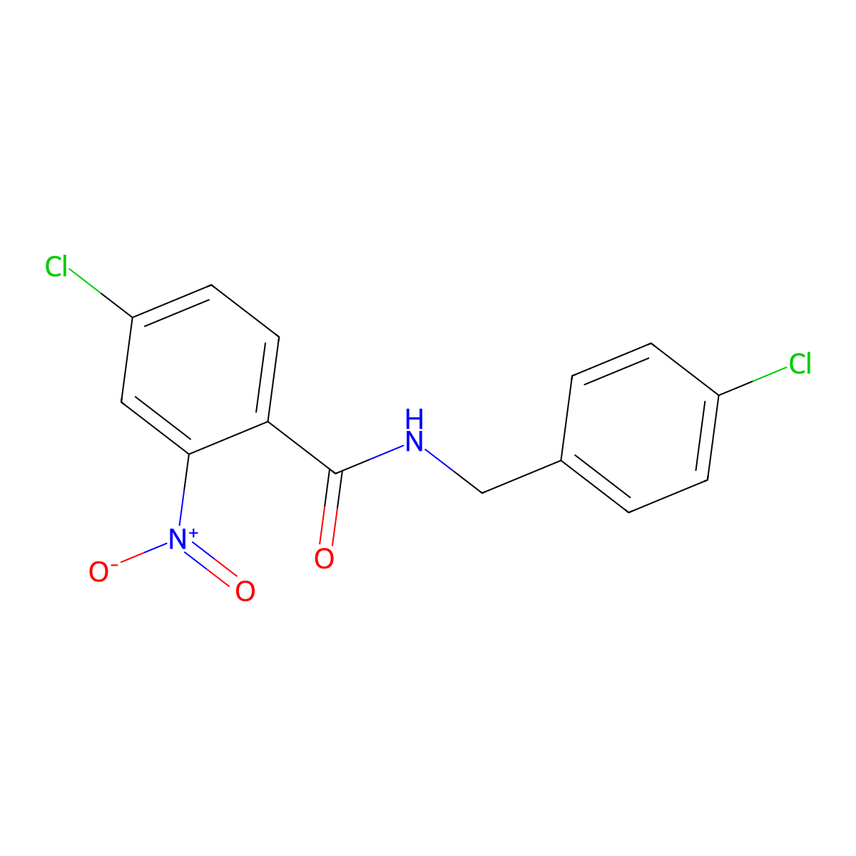 4-chloro-N-(4-chlorobenzyl)-2-nitrobenzamide molecular structure, CAS 432525-14-9