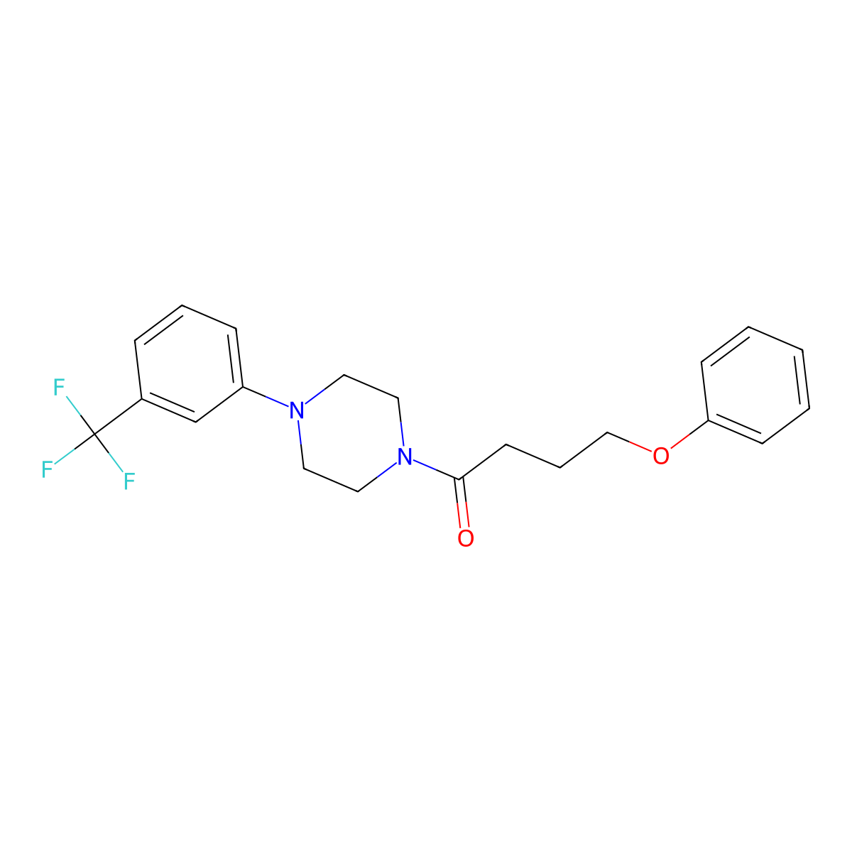 4-Phenoxy-1-[4-[3-(trifluoromethyl)phenyl]piperazin-1-yl]butan-1-one molecular structure, CAS 432525-21-8