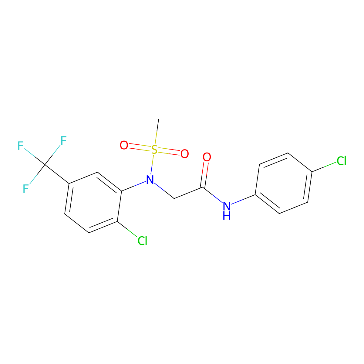 2-[2-chloro-N-methylsulfonyl-5-(trifluoromethyl)anilino]-N-(4-chlorophenyl)acetamide molecular structure, CAS 432525-22-9