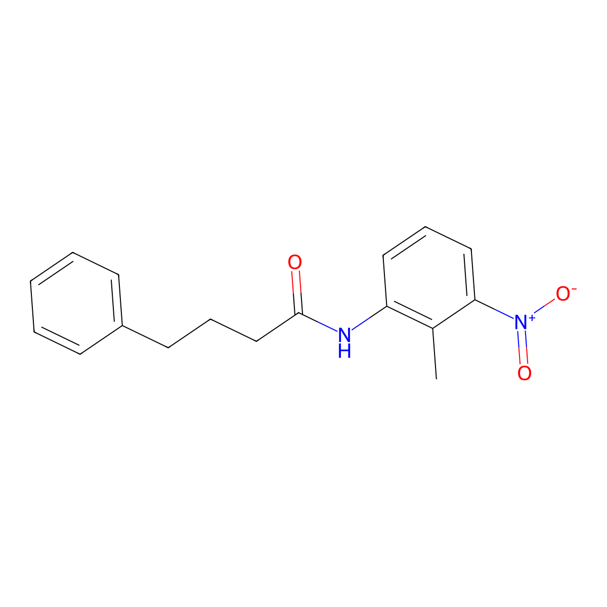 N-(2-methyl-3-nitrophenyl)-4-phenylbutanamide molecular structure, CAS 432525-28-5