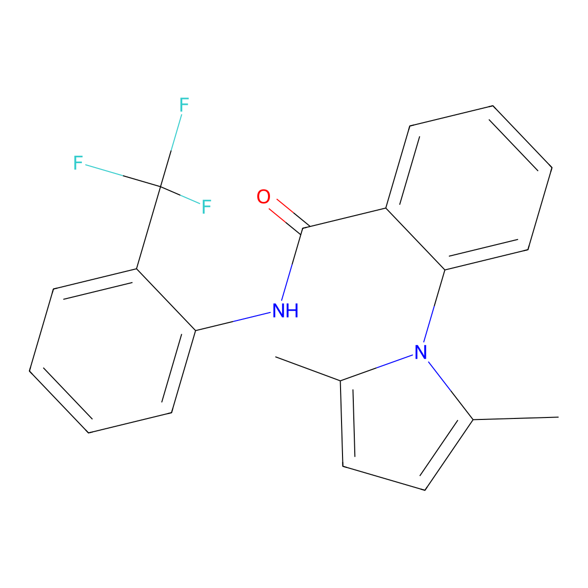 2-(2,5-dimethylpyrrol-1-yl)-N-[2-(trifluoromethyl)phenyl]benzamide molecular structure, CAS 432525-42-3